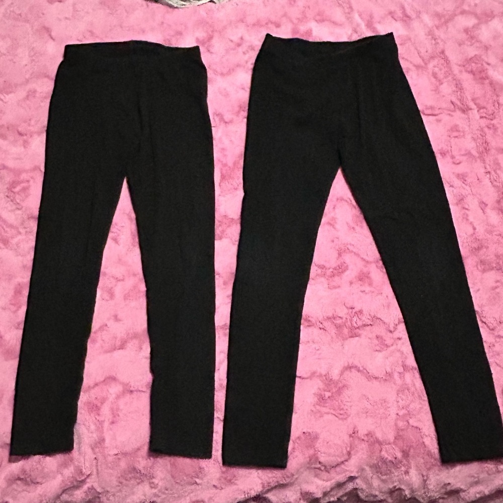 Set of 2 pair - Cat & Jack black leggings size girls large 10/12